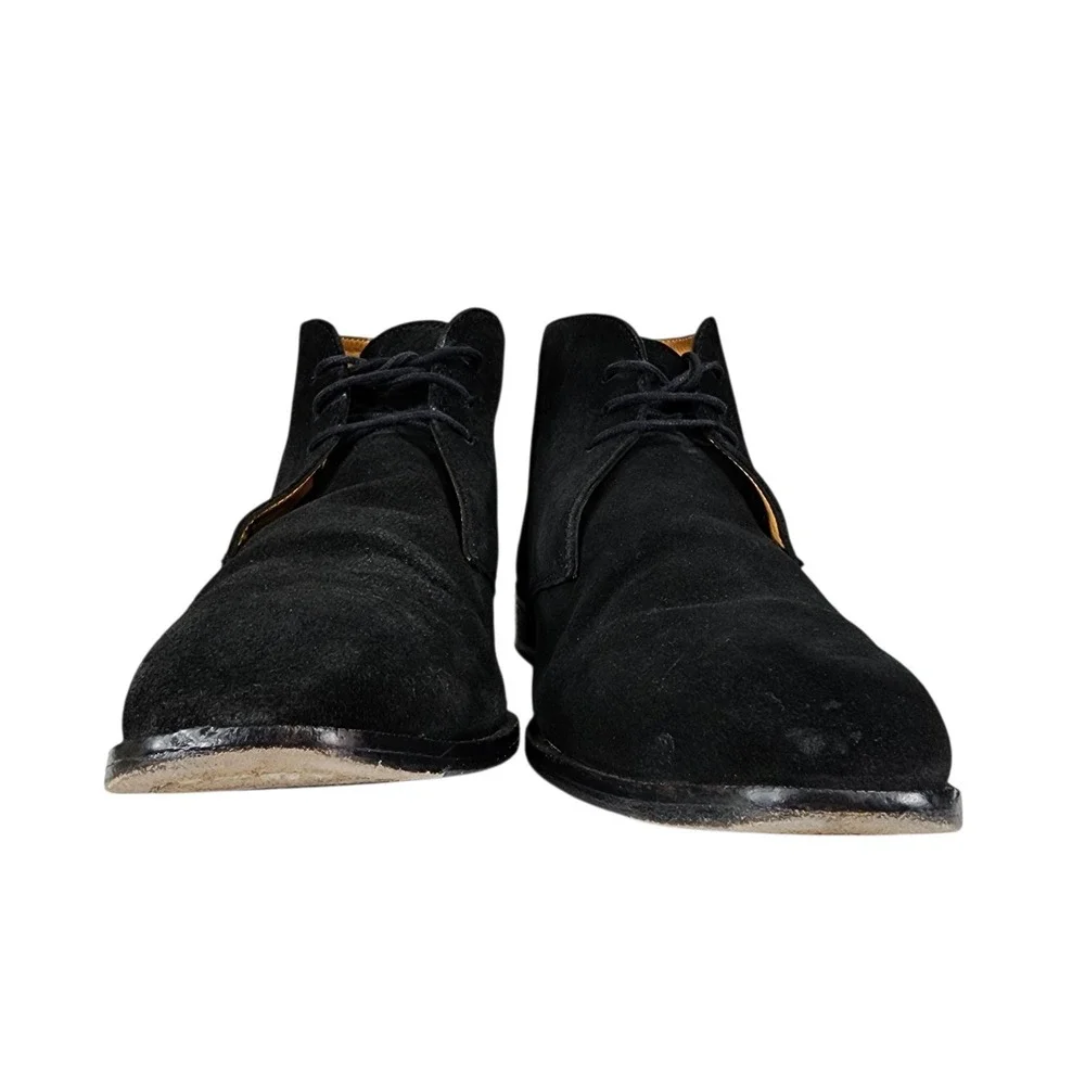 Carlos by Carlos Santana Chukka Boots sz 11 Men Black Suede Leather Lace Up READ
